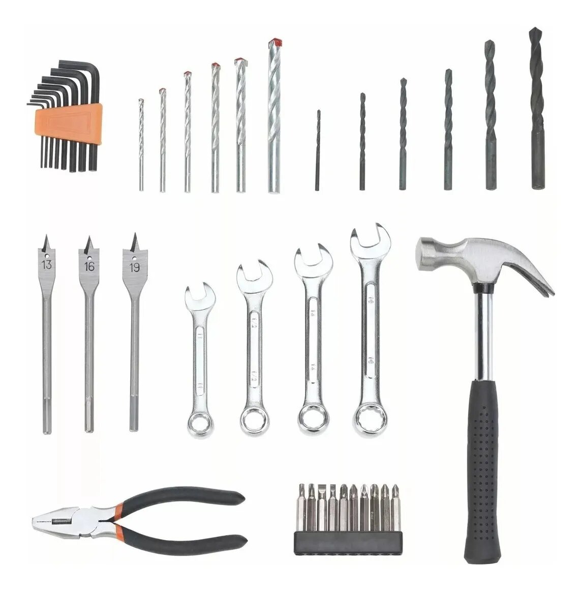Metalworking hand tool, Wrench, Hand tool, Tool, Household hardware, Set tool, Ratchet, Tool Socket, Toolbox, Hammer